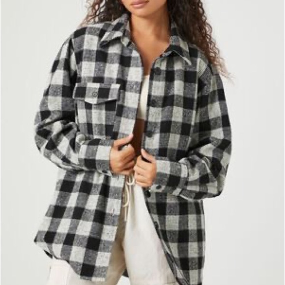 Forever21 plaid jacket with fleece lining